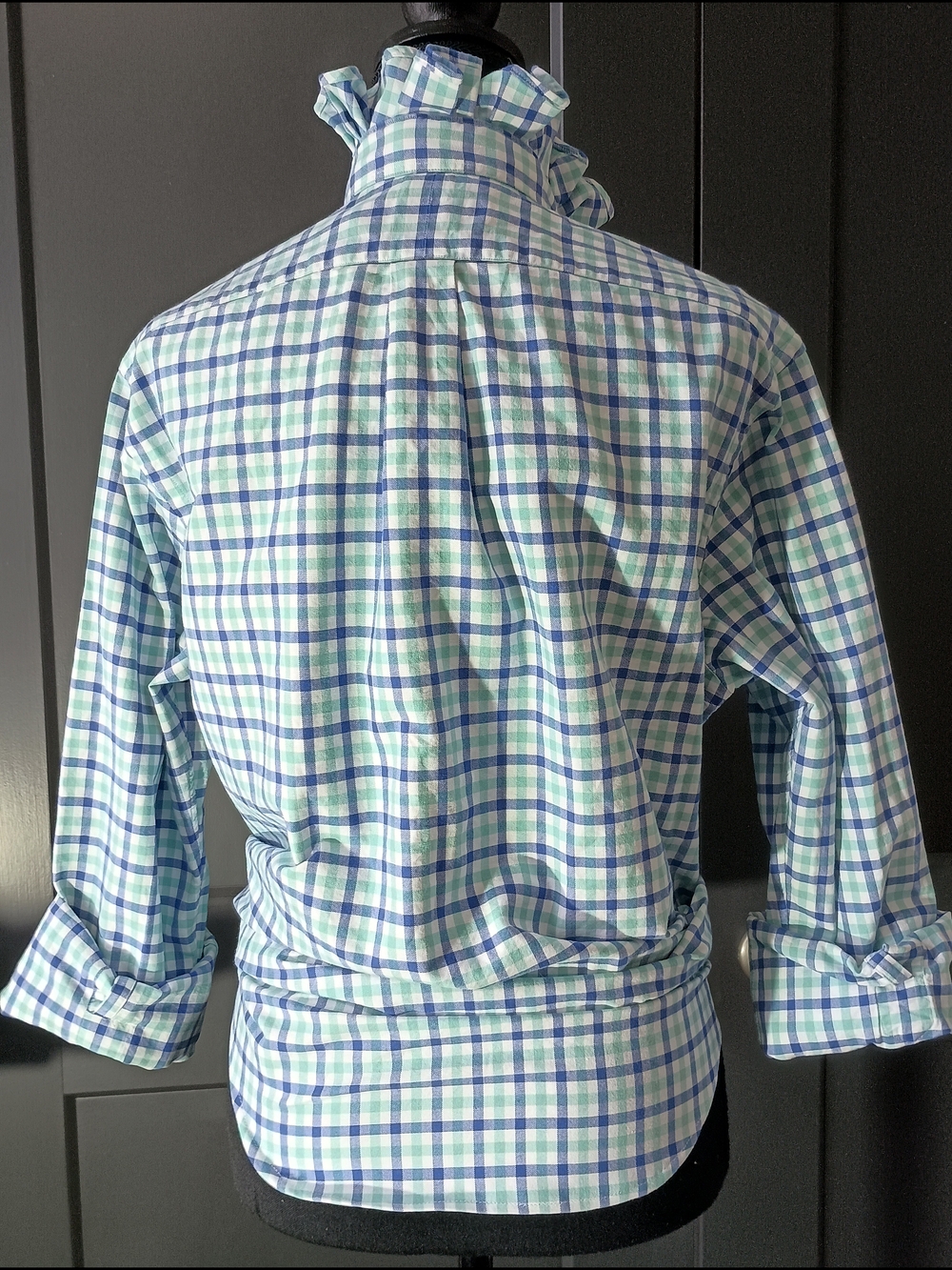 Upcycled Women's Ralph Lauren Ruffled Collar Shirt #046 - Picture 6 of 9